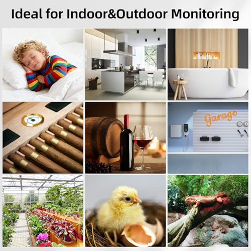 eMylo RTH11 Add-On Temperature Humidity Sensor, IP65 Weather-Resistant | Indoor Outdoor Remote Sensor, 492 ft Range, Requires eMylo WiFi Base Station for App Monitoring, Base Station Not Included