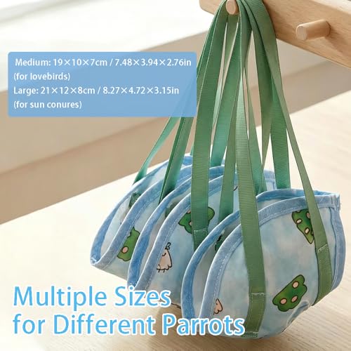 Ouliget Parrot Sling Carrier Bag, Portable Handheld Bird Travel Vests Bag, Escape-Proof Outdoor Walking Bird Pouch for Small Medium Size Parrot Parakeet Budgies, Large