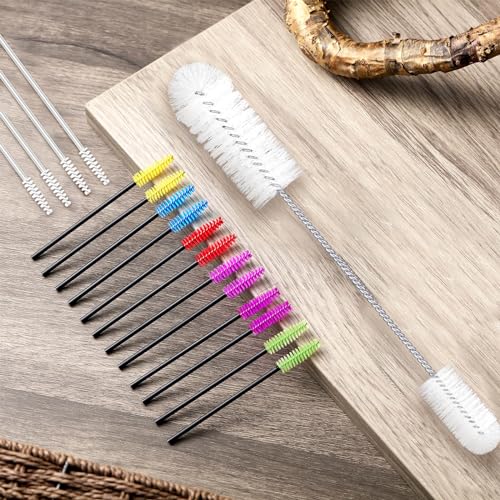 37 Pieces Hummingbird Feeder Cleaning Brush 3 Size Mini Nylon Tube Brushes Set 2 in 1 Double Headed Hummingbird Brush Cleaner for Bottles Tubes Jars Bird Feeder(White) - color: White