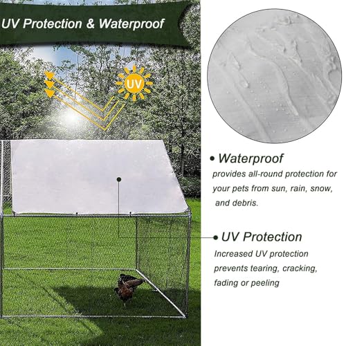 Garvee Large Metal Chicken Coop,Walk-in Poultry Cage,Outdoor Hen Run House with Waterproof and Anti-Ultraviolet Cover Rabbits Habitat Cage for Outdoor | Large poultry habitat, weatherproof cover, suitable for hens, rabbits and small farm animals - size: 1