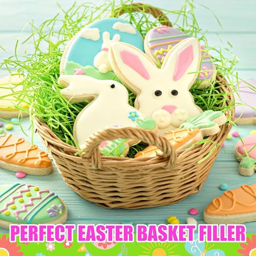 Seifar 5.3oz/150g Easter Grass Basket Filler, Green Pink Yellow Recyclable Shred Paper Shred Fillers Easter Basket Grass for Easter Gift Basket Gift Wrapping Party Decorations - color: Green+Pink+Yellow, size: 150g