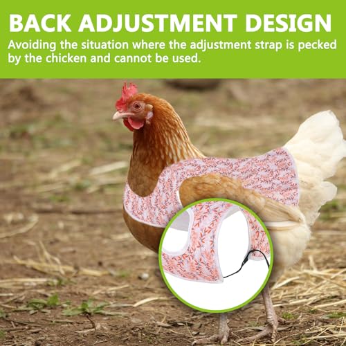 Chicken Saddle for Hens, 3 Pack Adjustable Breathable Aprons | Adjustable back straps prevent pecking and ensure durability. Protects hens during mating. Easy to wear. - color: Pattern
