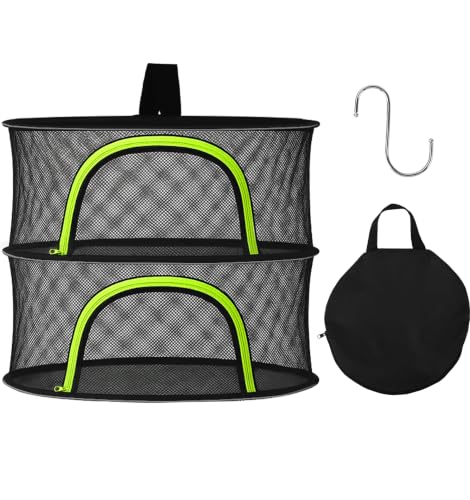 Herb Drying Rack Hanging Mesh 2 Layer 18" for Drying Herbs, Plants, Seeds, Buds, Flowers | Indoor, Outdoor, Hydroponics & Grow Tents Herb Dryer Hanging Rack - style: 2 Layer 18"