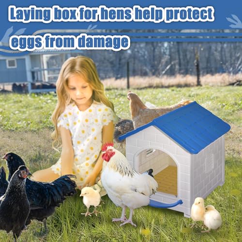 Chicken Nesting Box for Laying Eggs 1/2/3 Pack Large Easy to Assemble Hen Plastic Nesting Box with Washable Nesting Pad for Chicken Coop Wall or Ground Mounted (3 Pack) - size: 3 Pack
