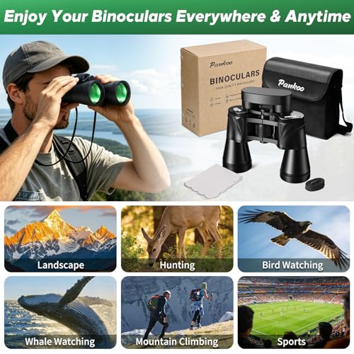 20x55 Binoculars for Adults High Powered – Large View Waterproof Optics with Clear Low Light Vision, Easy Focus for Hunting, Bird Watching, Concerts, Sports - color: Green