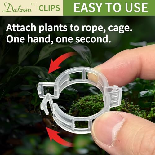 Dalzom® 300Pcs Tomato Clips, Plastic Trellis Clips Plant Support Clips, Plant Clips for Support, Grape Vine, Tomato Vine, Vegetables Plants, Garden Clips to Grow Upright Makes Plants Healthier - color: Translucent