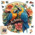 Ruikiyart Jigsaw Puzzles for Adults, Bird Wooden Puzzles, 200 Pieces | 5 mm Thick Parrots Puzzle, Unique Shaped Round Jigsaw Puzzles, Holiday Family Games Kids Birthday Gifts(11"*11.2") - color: Parrots, size: 200 Pieces