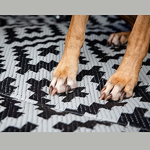 8x20 Black & Gray RV Mat with Carry Bag – Extra Thick 5mm Recycled Poly Rug – Heavy-Duty, Waterproof, Reversible – Premium Outdoor Rug for Camping, Patio, Beach (8' x 20', Black) - color: Black Diamond, style: 8' x 20'