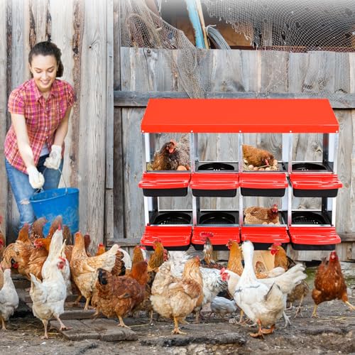 Chicken Nesting Box, 8 Compartment Roll Away Eggs Laying Boxes, Hen Nest Boxes, Cleanable Pull Out Hen Roosting Boxes - size: 8 Compartments