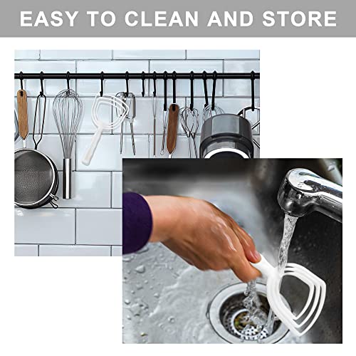 BOLEXION White Poly Bone Dust Scraper, Meat & Fish Scraper, 2 Pack | Removes bone & meat,Sturdy White Poly,Square head for even scrape,Ergonomic, non-slip,For home & catering.