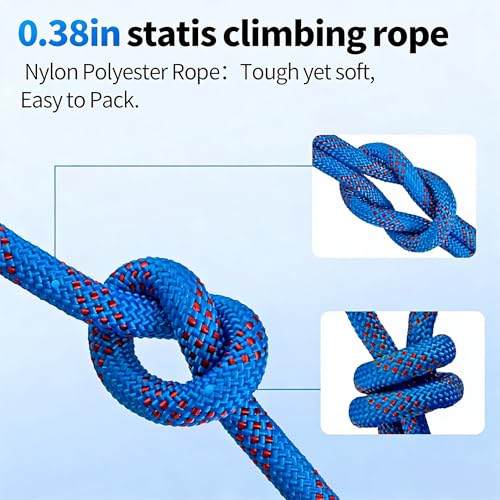 100ft 3/8 Inch Climbing Rope, Heavy Duty Arborist Rope(Blue) - size: 3/8in-100ft-Blue