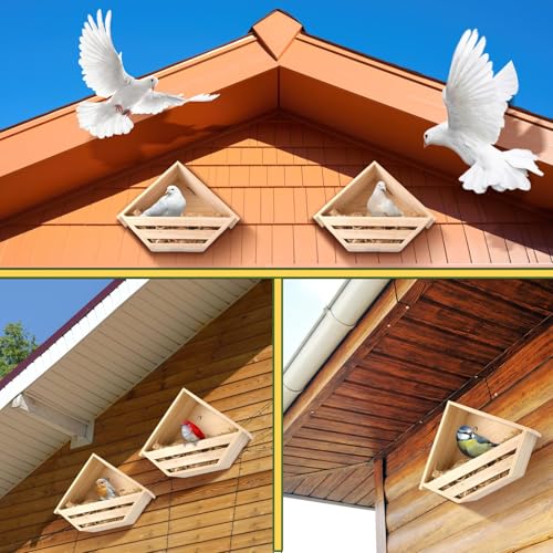 Cedar Dove Nesting Box Mourning Dove Nesting Box Bird Nesting Material Wooden Birdhouse Shelter for Bird Pigeon Nesting Roosting Platform Birdhouse Outdoors Garden Decoration