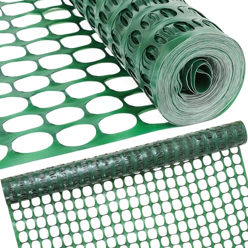 Fencing, Temporary Fence, Snow Fence, Chicken, 10.55 lb/roll, 4x100' Feet | Houseables Green Plastic Fencing, Deer Netting, Plastic Mesh Roll, Safety Netting, Construction, Yard, Garden, Dogs, Backyard - color: Green