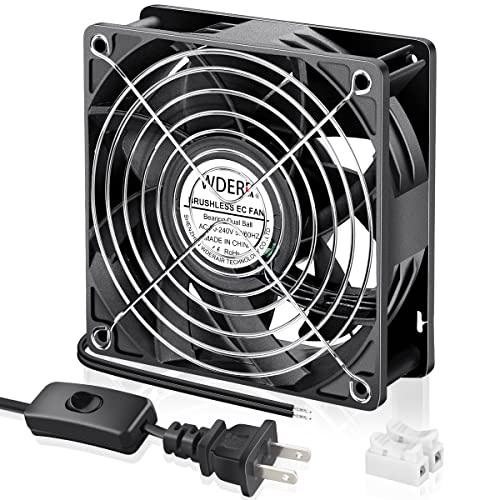 EC 120mm x 38mm Muffin Fan AC 110V 120V Axial Cooling | Ball Bearing, Small 4 inch High Airflow for Electronic Cabinet Server Case Greenhouse Ventilation Exhaust Projects - style: 120mm x 38mm