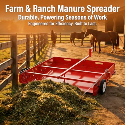 2-in-1 Scoop and Tow Manure Scooper, Yard Sweeper for Horse Manure, Versatile Lawn Sweeper, and Efficient Drag Manure Collector for Easy Cleanup