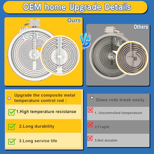 DG47-00043B WB30T10116 9"/6" Dual Radiant Surface Element for Samsung GE | Upgraded 10" Electric Range Burner Replacement for Samsung GE Stove, WB30X38930 Heater Radiant-Dual Replace DG47-00043A - style: DG47-00043B