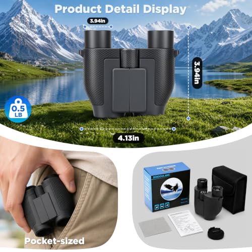 MMIXIO 10x25 Binoculars for Adults, High Powered Binoculars with Large View,FMC BAK4 Prism,for Bird Watching, Hiking,Camping,Travel,Cruise Ship,Concert,Safari,Ideal Gift