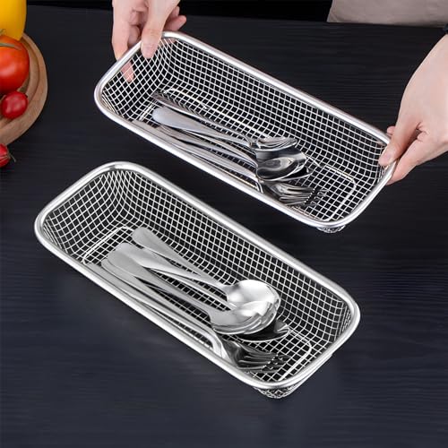 Utensil Drying Rack, 2 Pack Utensils Holder Dishwasher Silverware Basket | Compact Dish Rack, Kitchen Counter Drainer, Chopsticks, Spoons, Forks, Knifes Organizer - size: 2pcs Small