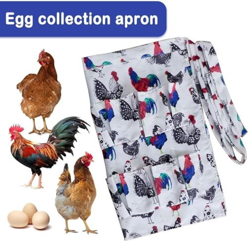 Egg Collecting Apron with 12 Deep Pockets for Chicken for Housewife Holding Farmhouse Chicken Duck Goose Eggs
