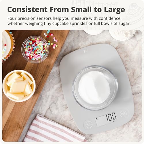 Greater Goods Food Scale, Slim & Compact Build, 1g Precision (Ash Gray) | Digital Kitchen Scale for Cooking, Meal Prep & Portion Control, Tare, Auto Shut-Off, g/oz/lb/ml Conversion & Calorie Tracking - color: Ash Gray