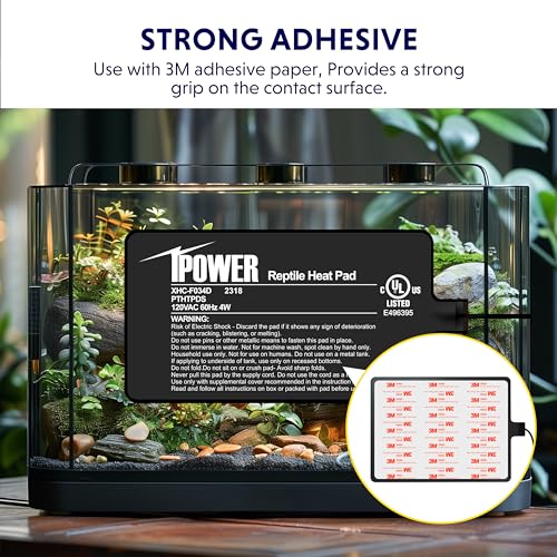 iPower 4 by 7-Inch 4W Reptile Heat Mat, LCD Digital Aquarium Thermometer, Under Tank Warmer Terrarium Heat Pad for Turtles Lizards Frogs and Other Small Animals, Multi Sizes - size: 4 X 7 Inch, style: Pad + Thermometer