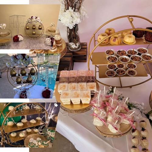 Efavormart 3-Tier Metal Round Cupcake Stand 21" Matte Gold - Durable Contemporary Dessert Holder Appetizer Display for Upscale Events Banquets & Gatherings - color: Gold, size: 3-Tier 21" Round