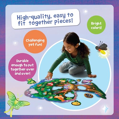 Peaceable Kingdom Shimmery Hoot Owl Hoot 49 Piece Floor Puzzle | A giant floor puzzle that builds focus and patience. Ages 3+. - style: Owl