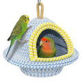 Natural Hand-Woven Cotton Bird Nest for Cage, Sturdy Cozy Parrot Bed | For 1-2 Parrots, Nest & Breeding House, Hanging Bird Hut for Budgie, Lovebird, Small Bird Sleeping Bed Hideout & Shelter
