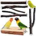 Bird Toys Parakeet Perch Budgie Perch Wood Stand Fork Toys Multi-Branch Perch Platform Toy for Small Conures,Cockatiel,Parrotlet,Lovebird,Parrot,Finches