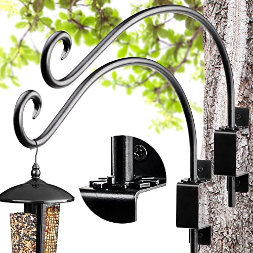 AJART Swivel Plant Hangers Outdoor: 58Lbs Heavy Duty Wall Mount Bracket | 16"/2Pcs Hanging Plant Bracket for Wooden Fence,Rust Proof Solid Iron,180°Smooth Swivel,Hardware for Brick Wall, Yard Decor - color: A-2PCS, size: 16 Inch