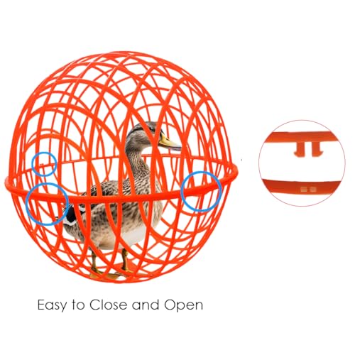 15.7" Ball-Shaped Movable Chicken Coop,Pigeon Rabbit Duck Safe Walking Net,Preventing Trampled by Horse,Predation by Eagles,Dog Bites.Pet Removable Prevent Harassment Safety Hutch - color: Red
