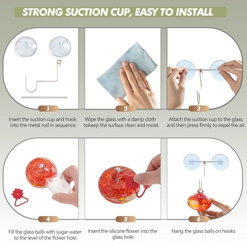 Glass Window Hummingbird Feeder with Suction Cup for Attracting Hummingbird - color: 1Pcs-Red