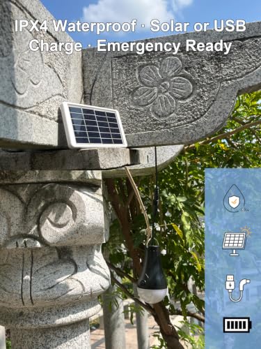 Portable Solar Chicken Coop Light with Timer, 3-Pack Waterproof | Rechargeable Solar Bulb, 4 Light Modes, 3 Color Temps, Auto 6H Timer, 90-180lm, 1200mAh Battery, for Indoor Camping Emergency
