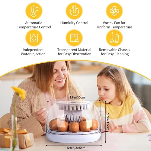Series I - 12 Egg Incubator for Beginners, Auto Egg Turn, Steady Self-Regulating Humidity & Consistent Temperature Control for Hatching Chicken, Goose, Duck, Quail, Pigeon, and Turkeys - size: 12-Egg White
