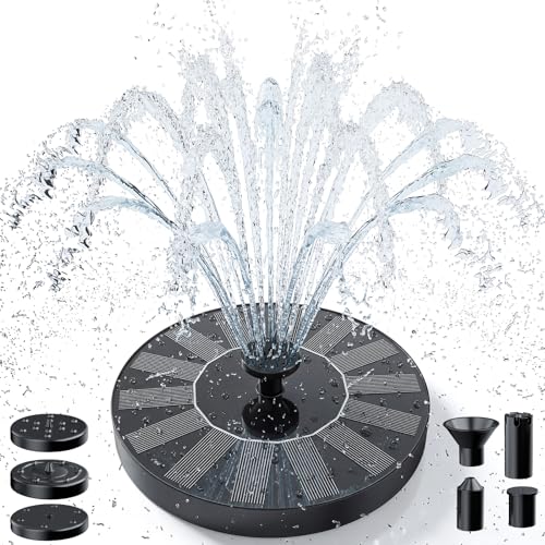 AMZtime 1.4W Solar Bird Bath Fountain with 4 Fixed Rods with Upgraded Panel | Solar Fountain Pump Solar Powered Floating Water Fountain Pump for Bird Bath, Ponds, Garden, Fish Tank and Outdoor - size: 1.4W