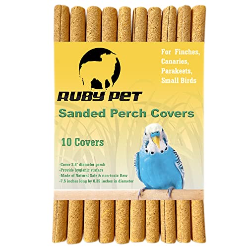 Sanded Perch Covers for Parakeets, Finches & Canaries | 10 sanded perch covers for small birds. Helps maintain nails, improves grip, fits 3/8” perches.