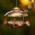 Metal Roof Bird Feeder for Outdoors,Retro Lantern Easy-Clean | Unique Retro Lantern Style, Heavy-Duty Metal Easy-Clean Tray, Garden Yard Patio Decor