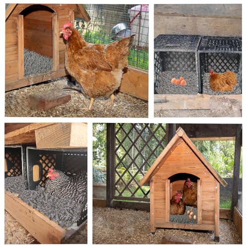 Chicken Nest Pads Washable,4 Pack Nesting Pads for Chicken Coop,11.8X11.8 Inch Artificial Grass Mat Egg Laying Mats Reusable Rug Turf Poultry Habitat Bedding (Grey) - color: Grey