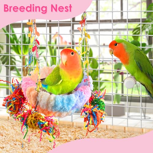 KATUMO Budgies Nest, Conure Snuggle Bed Bird Swing Bed Parrotlet Breeding Nest Finches Nest for Small Animals, Size Small - color: Pink, size: 5.5"L x 5.5"W x 3.0"Th