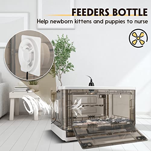 Puppy Incubator with Heating - Puppy Incubator,Fan Ventilation Circulation Design,Kitten Incubator,Incubator for Puppies with Puppy Heating Mat (85L) - size: 23.0"L x 17.0"W x 14.0"H