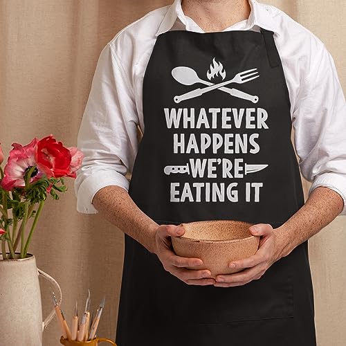 SANDJEST Funny Mens Aprons with Pockets for BBQ Grilling Cooking Grandpa Husband Apron for Birthday Christmas Father's Day - color: Funny 7