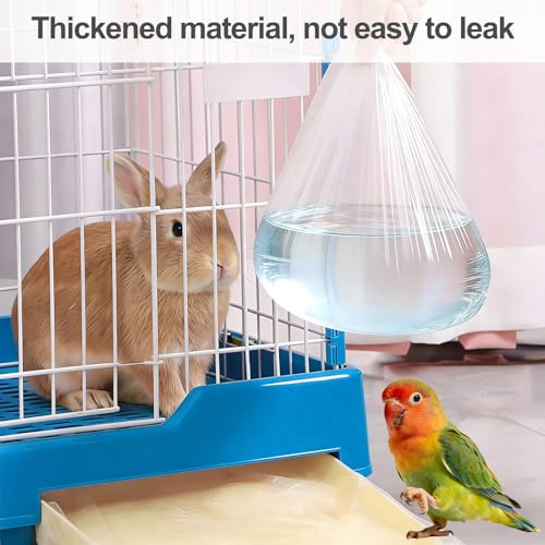 50 Pcs Disposable Cage Liners, 29x19 inches Plastic Leak-Proof with Cage Cleaning Brush, for Parrots, Rabbits, Guinea Pigs - size: 29x19 inches