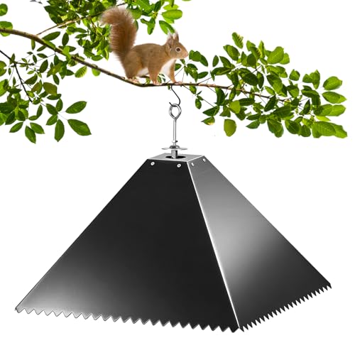 Metal Squirrel Baffle for Bird Feeder Pole, Pole Mount Bird House Guard, Squirrel Baffle for 4x4 Post (Black)