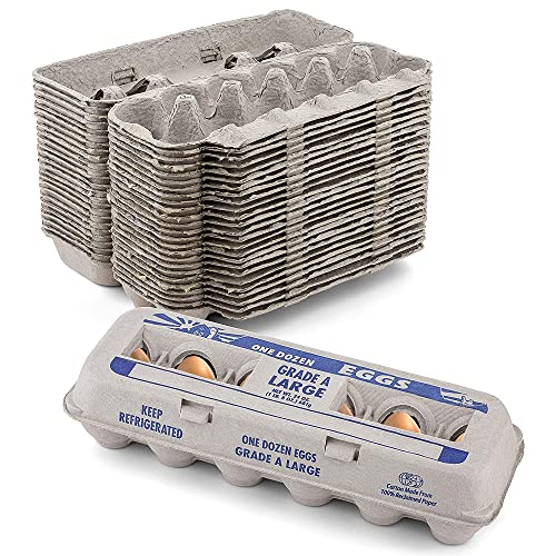 MT Products Printed Empty Egg Cartons Holds 12 Eggs - Cardboard Crate for Eggs (Pack of 15) - Made in USA - size: Large