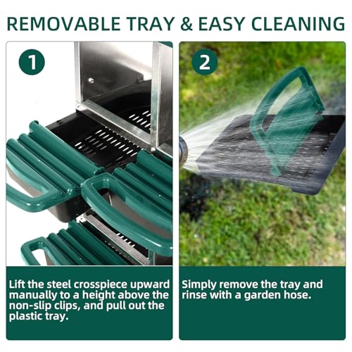 Chicken Nesting Box, Green 8 Hole Chicken Laying Box, Tray for Easy Egg Collection, Large Holes for Ventilation, Suitable for Chickens & Ducks