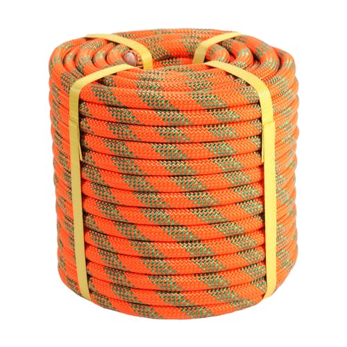 1/2 inch x 200ft Arborist Tree Climbing Rope – 48 Strand Polyester Static Bull Rope, 9000lb Breaking Strength – Heavy Duty Utility Line for Swing Pulling, Outdoor, Marine Use – ASTM F2116 Certified - size: 1/2IN x 200FT, style: Orange