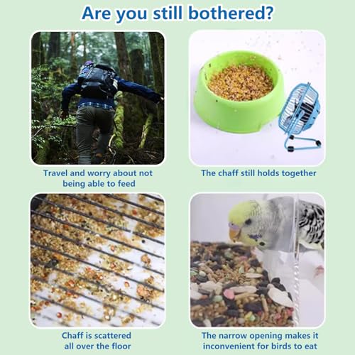 Hamiledyi No Mess Bird Feeders Water Dispenser Set Automatic Parakeet Cage Feeder with Perch Transparent Acrylic Container Parrot Cage Accessories for Canary Budgie Lovebirds Finches - color: Feeder + Drinking Bottle