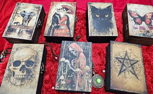 RK Collections Gothic Celestial Black Magic Wooden Boxes (Skeleton) - style: Skeleton