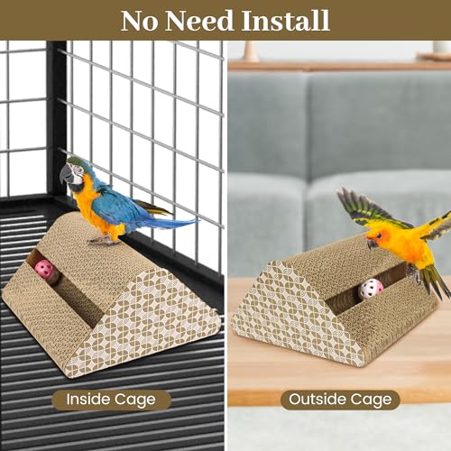 OSWINMART Parrot Cardboard Toy with Jingle Ball - size: LARGE size