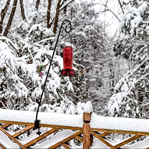2 Packs Heavy-Duty Deck Hook, Deck Rail Pole,Deck Bird Feeder Pole | Deck Hooks for Railing, Feeders, Plants, Suet Baskets, Wind Chimes, Lanterns ；Patio and Porch Use - size: 28in Long Curled Hook-2 Packs